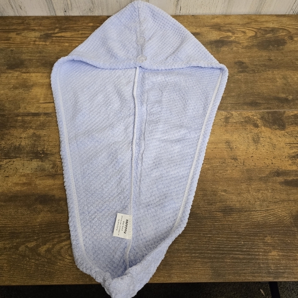 New without tags happyou light Blue Quick drying Hair Towel